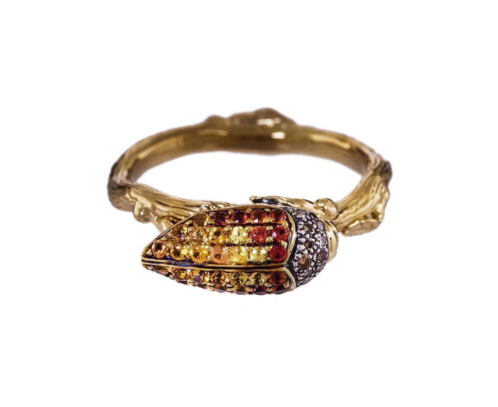 Orange-Yellow Sapphire Stackable Scarab Ring zoom 1_bibi_van_der_velden_gold_orange_sapphire_scarab_