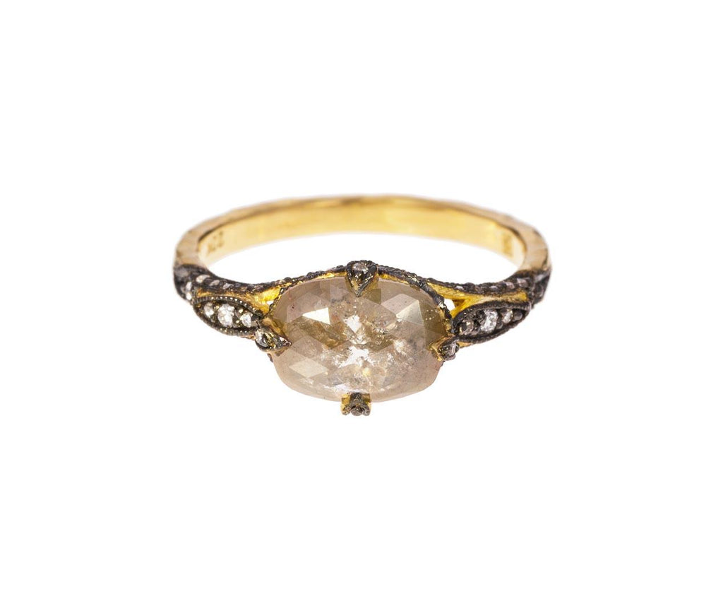Rustic Diamond Petal Side Ring zoom 1_cathy_waterman_gold_diamond_petal_side_ring2