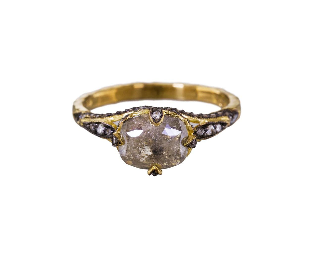 Rustic Diamond Petalside Ring zoom 1_cathy_waterman_ring