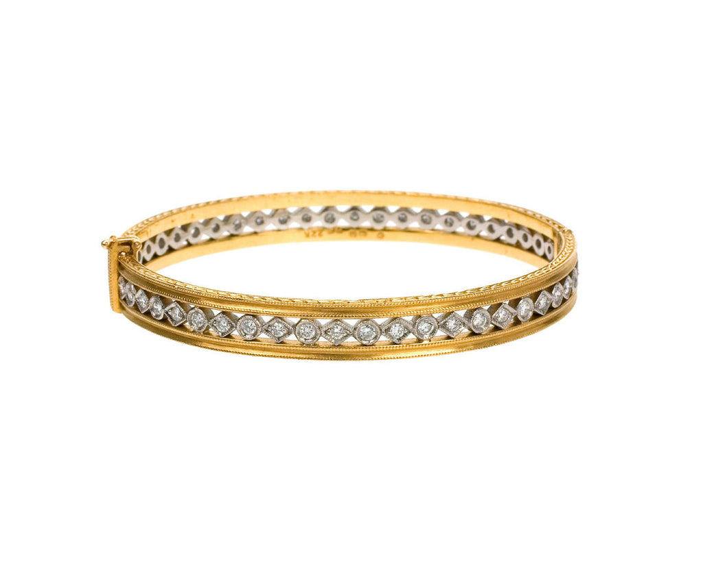 Double Milgrain Geometric Bracelet zoom 1