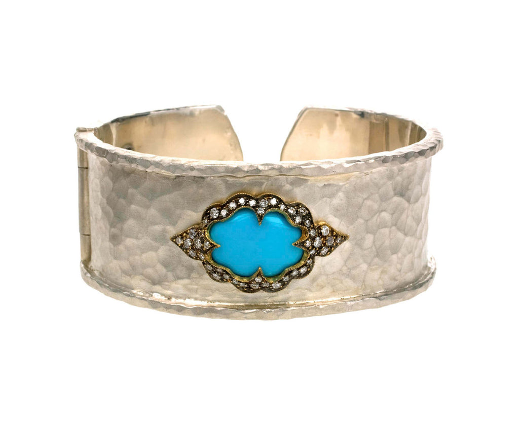 Turquoise Arabesque Silver Cuff zoom 1