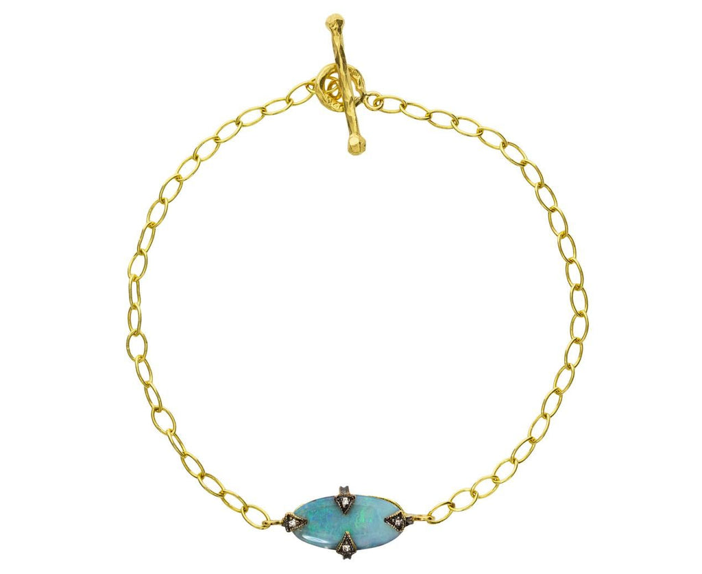 Boulder Opal Tiny Lacy Chain Bracelet zoom 1_cathy_waterman_gold_diamond_boulder_opal_bracele