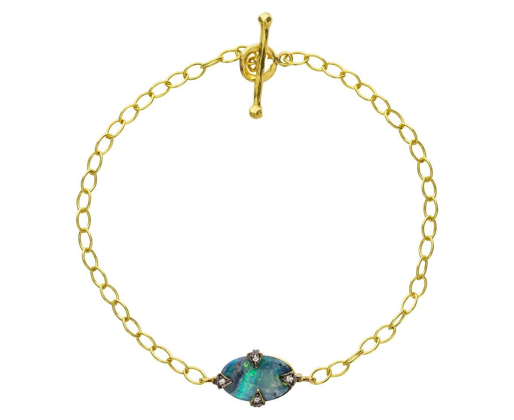 Boulder Opal Tiny Lacy Chain Bracelet zoom 1_cathy_waterman_gold_diamond_boulder_opal_bracele