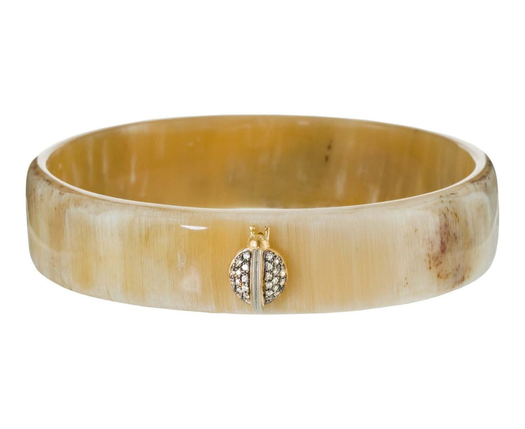 Ladybug Buffalo Horn Bangle Bracelet zoom 1