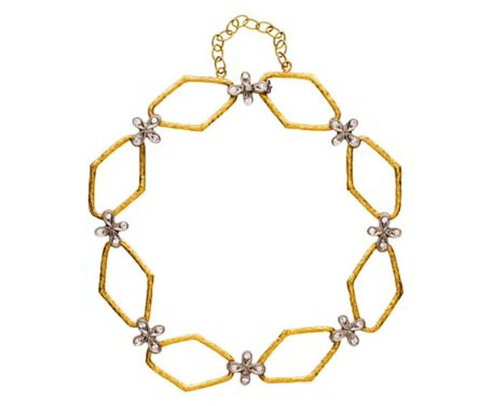 Diamond Flower Link Bracelet zoom 1_cathy_waterman_bracelet