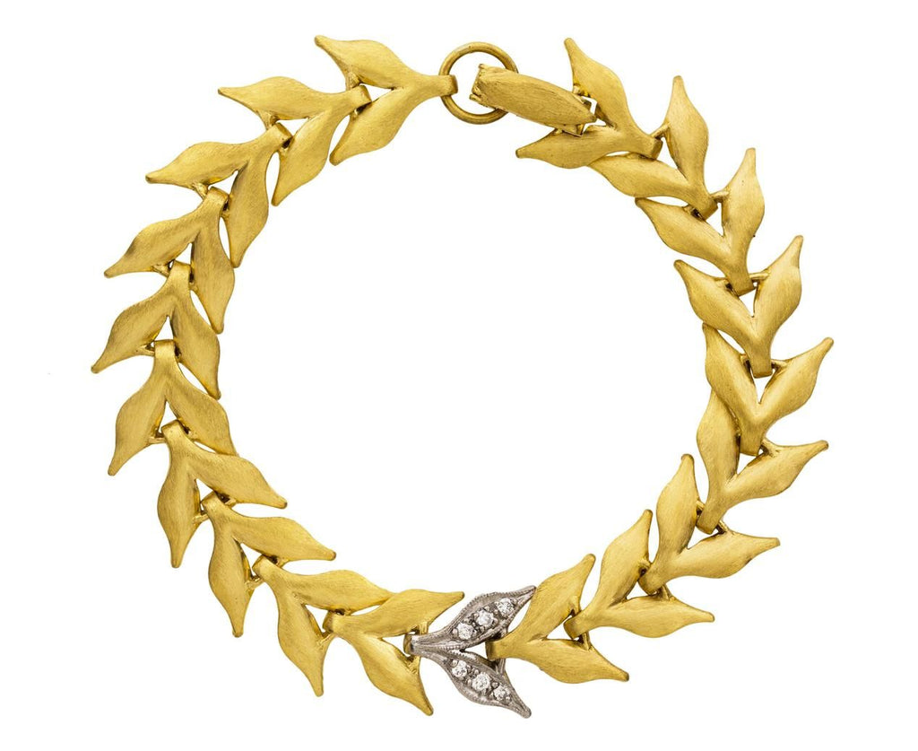 Gold and Diamond Wheat Wreath Bracelet zoom 1_cathy_waterman_gold_diamond_platinum_wheat_brace