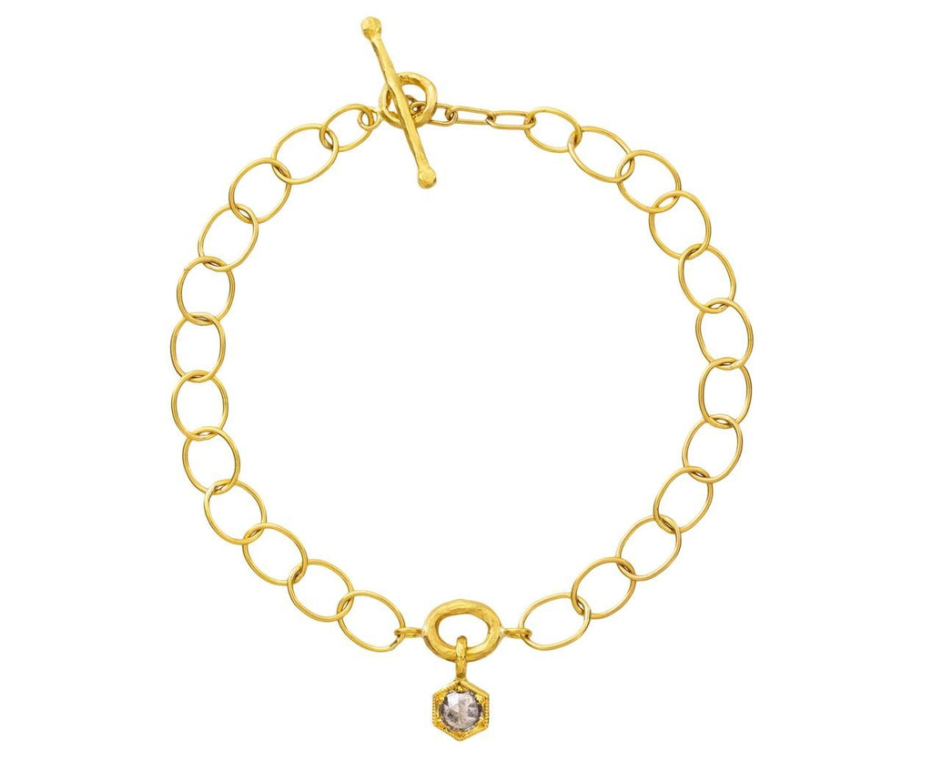 Black and White Diamond Lacy Chain Bracelet zoom 1_cathy_waterman_gold_black_white_diamond_charm_br
