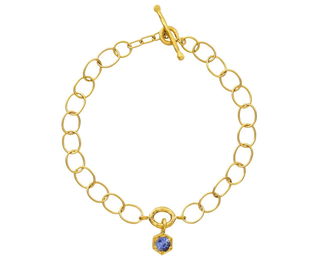 Blue Sapphire Lacy Chain Bracelet zoom 1_cathy_waterman_gold_blue_sapphire_charm_bracelet