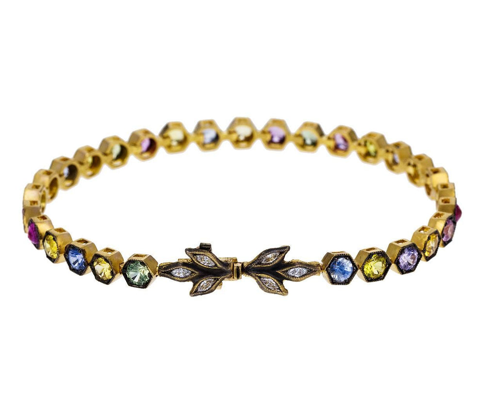Mixed Gem and Diamond Tennis Bracelet zoom 1_cathy_waterman_gold_mixed_gem_tennis_bracelet