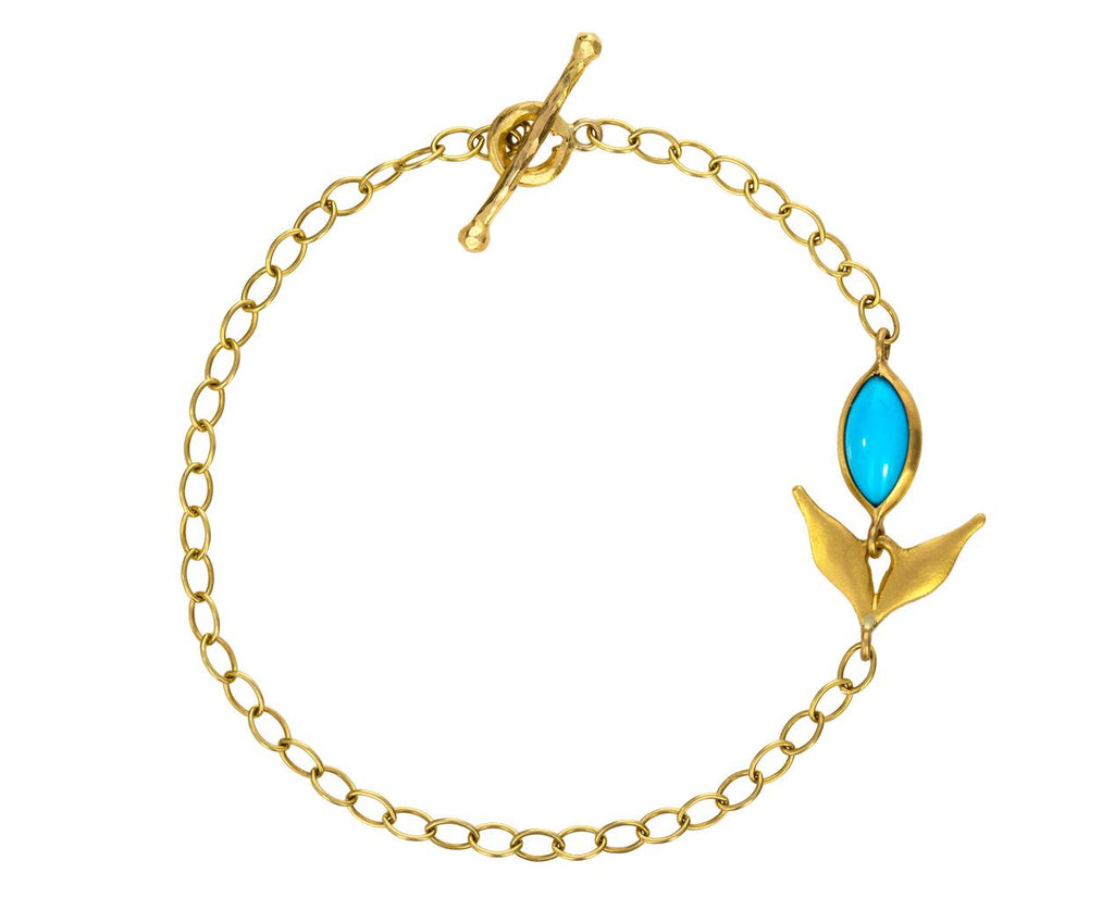 Sleeping Beauty Turquoise Flexible Wheat Bracelet zoom 1_cathy_waterman_gold_turquoise_flexible_wheat_bra
