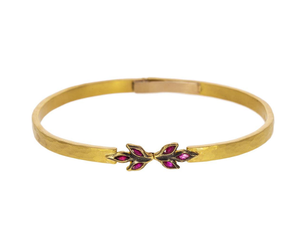 Ruby Marquise Leaf Bangle Bracelet zoom 1_cathy_waterman_gold_diamond_ruby_leaf_bangle_bra