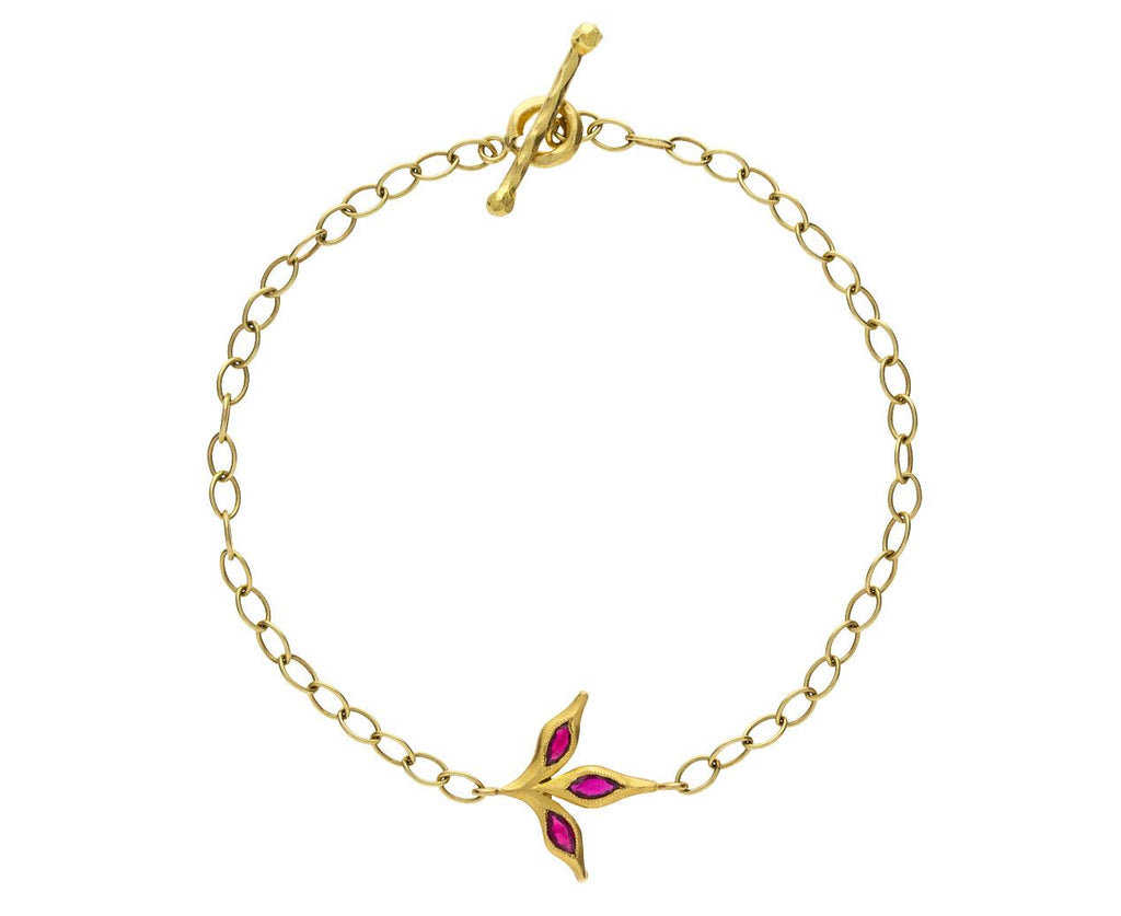 Ruby Three Leaf Bracelet zoom 1_cathy_waterman_gold_ruby_three_leaf_bracelet