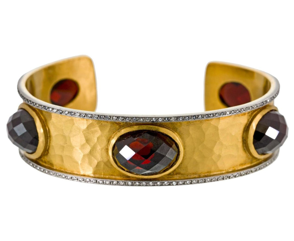 Garnet and Gold Cuff Bracelet zoom 1