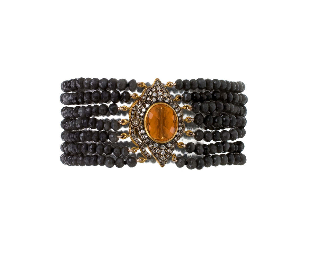 Fire Opal and Granite Quartz Bracelet zoom 1