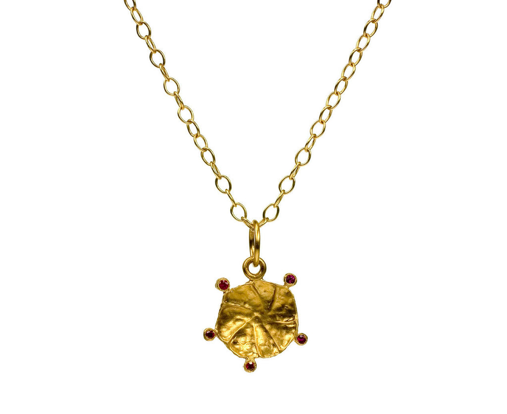 Lily Leaf Charm with Rubies zoom 1