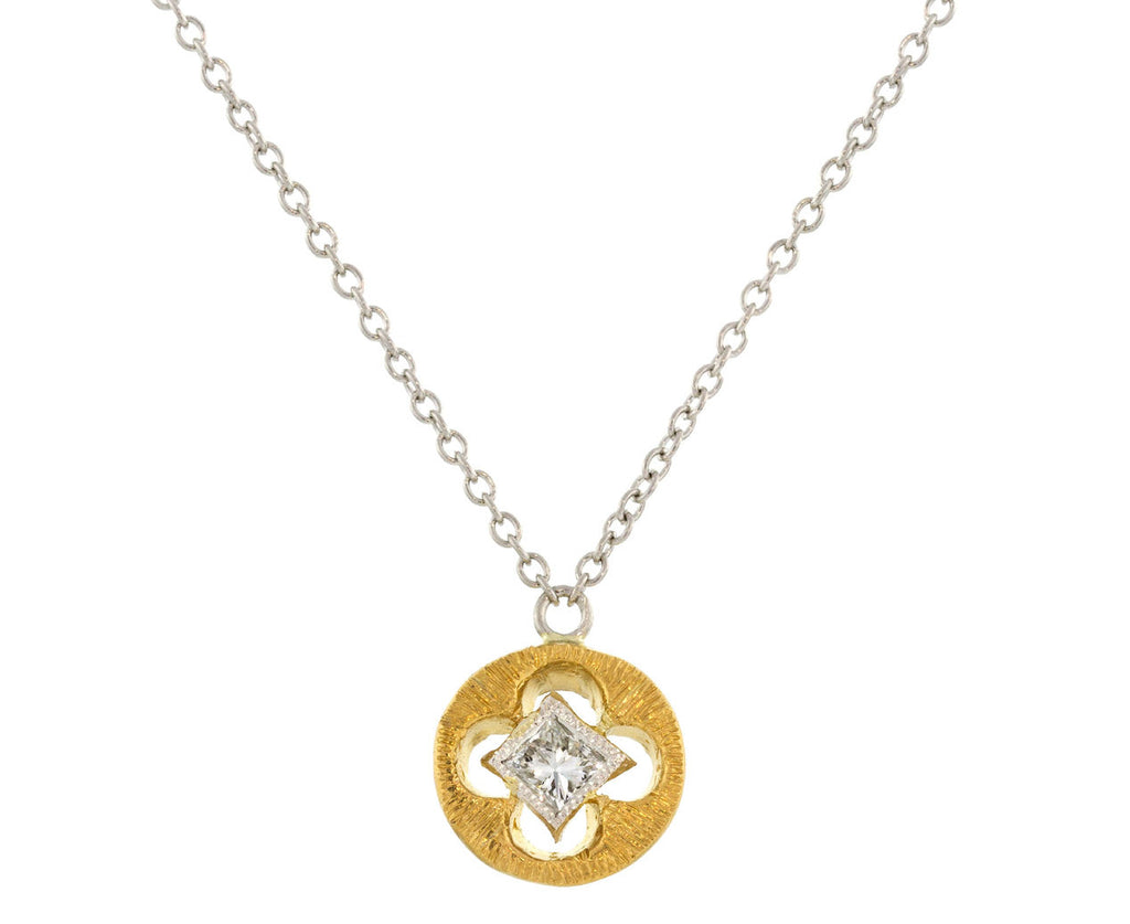 Etched Circle and Diamond Necklace zoom 1