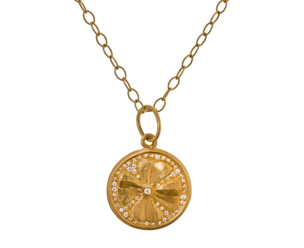 Diamond Four Leaf Clover Charm Pendant zoom 1
