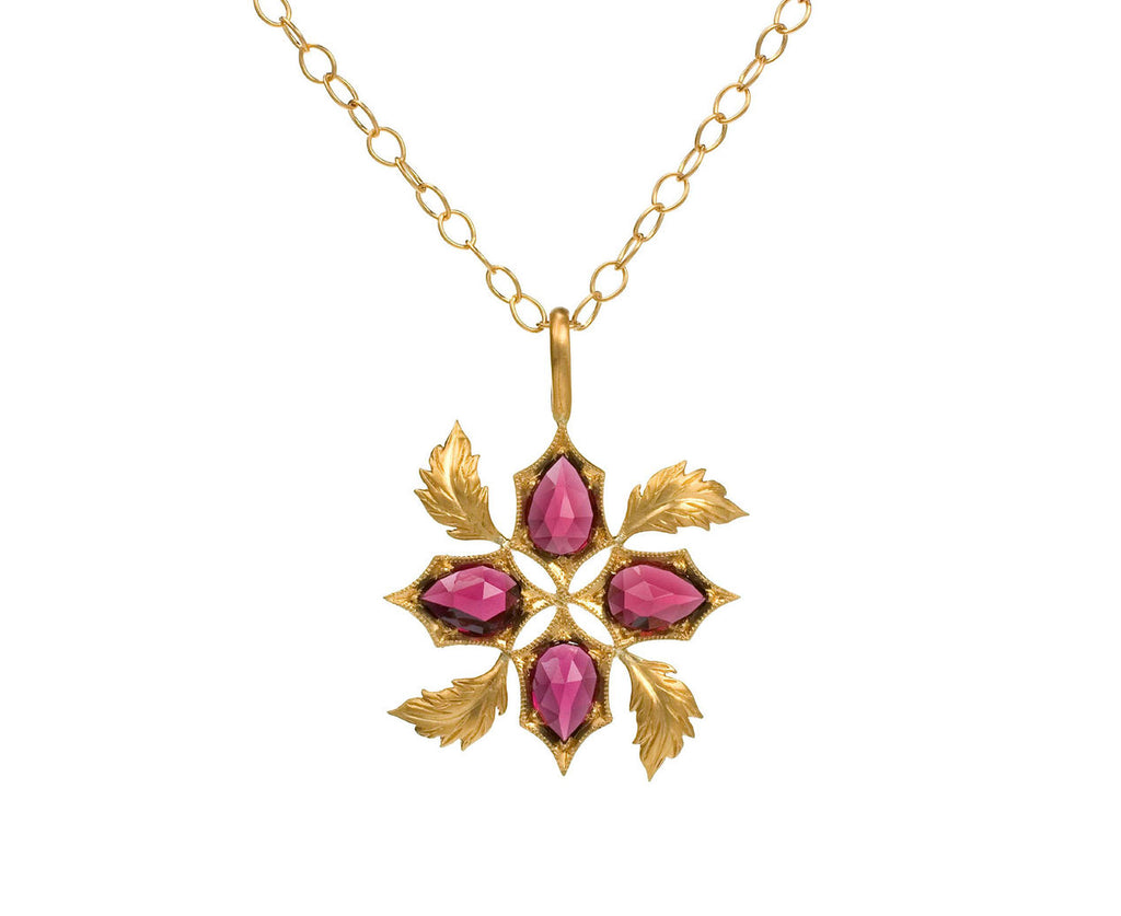 Garnet Leaf Pendant zoom 1