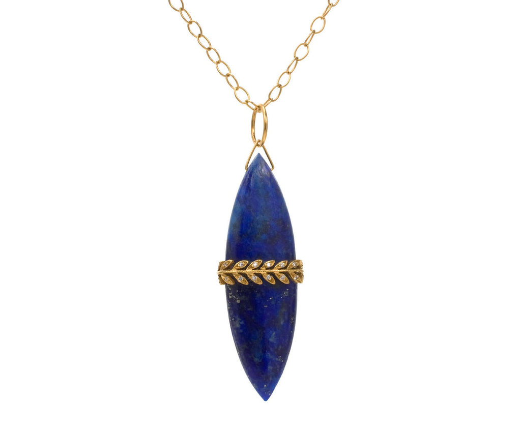 Lapis Wheat Overlay Charm Pendant zoom 1