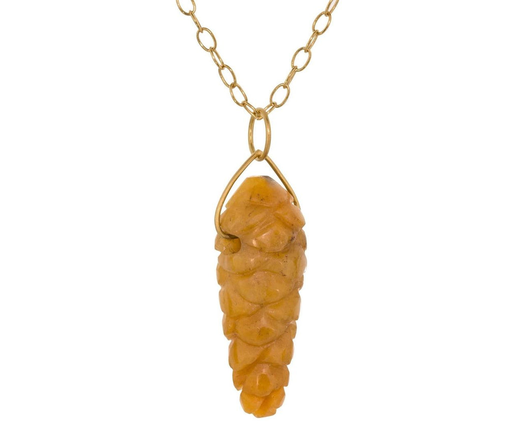 Golden Quartz Pine Cone Charm Pendant zoom 1