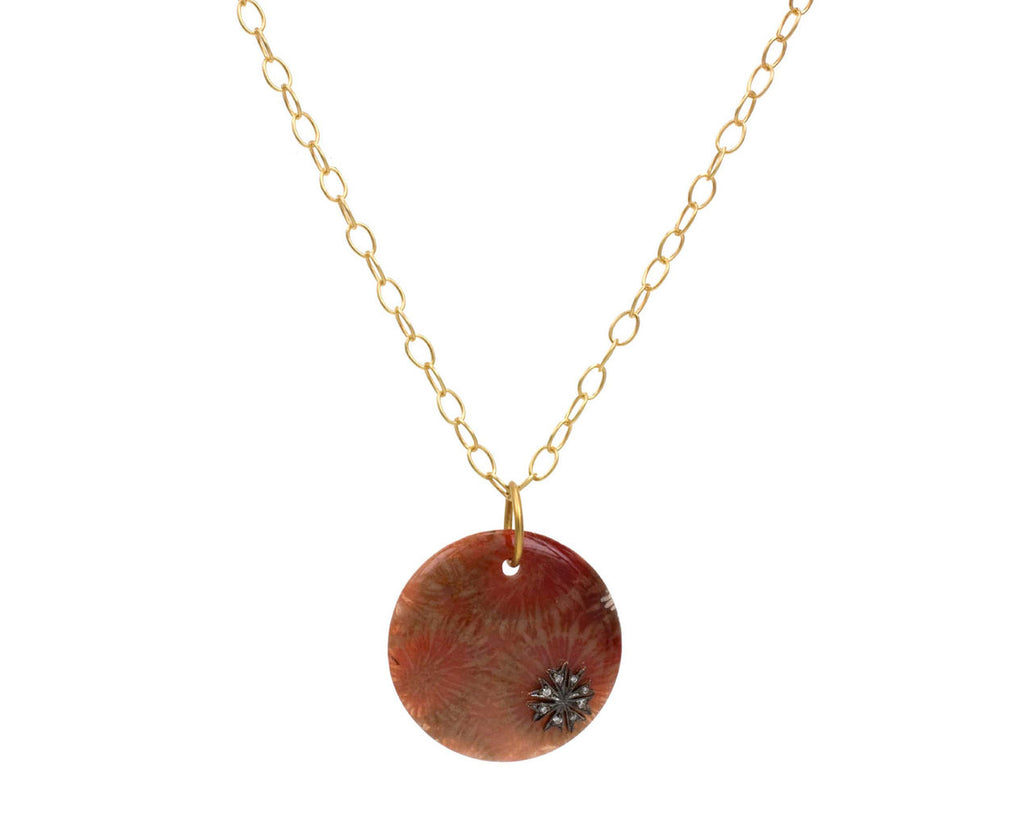 Fossilized Coral Flower Overlay Charm zoom 1