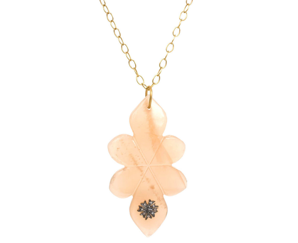 Peach Moonstone Shield Pendant zoom 1