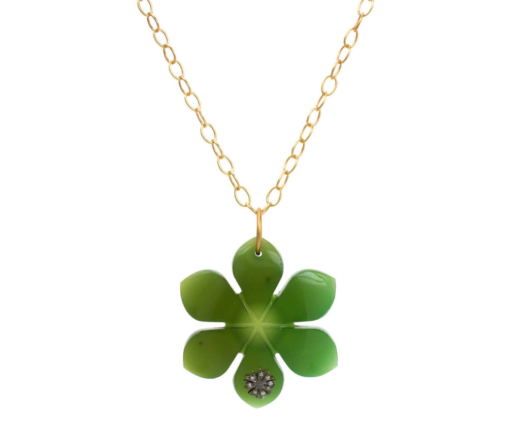 Green Onyx Flower Charm Pendant zoom 1