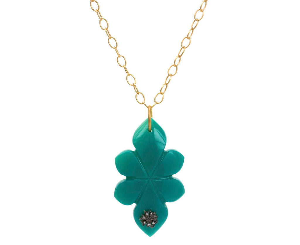Green Onyx Shield Charm Pendant zoom 1