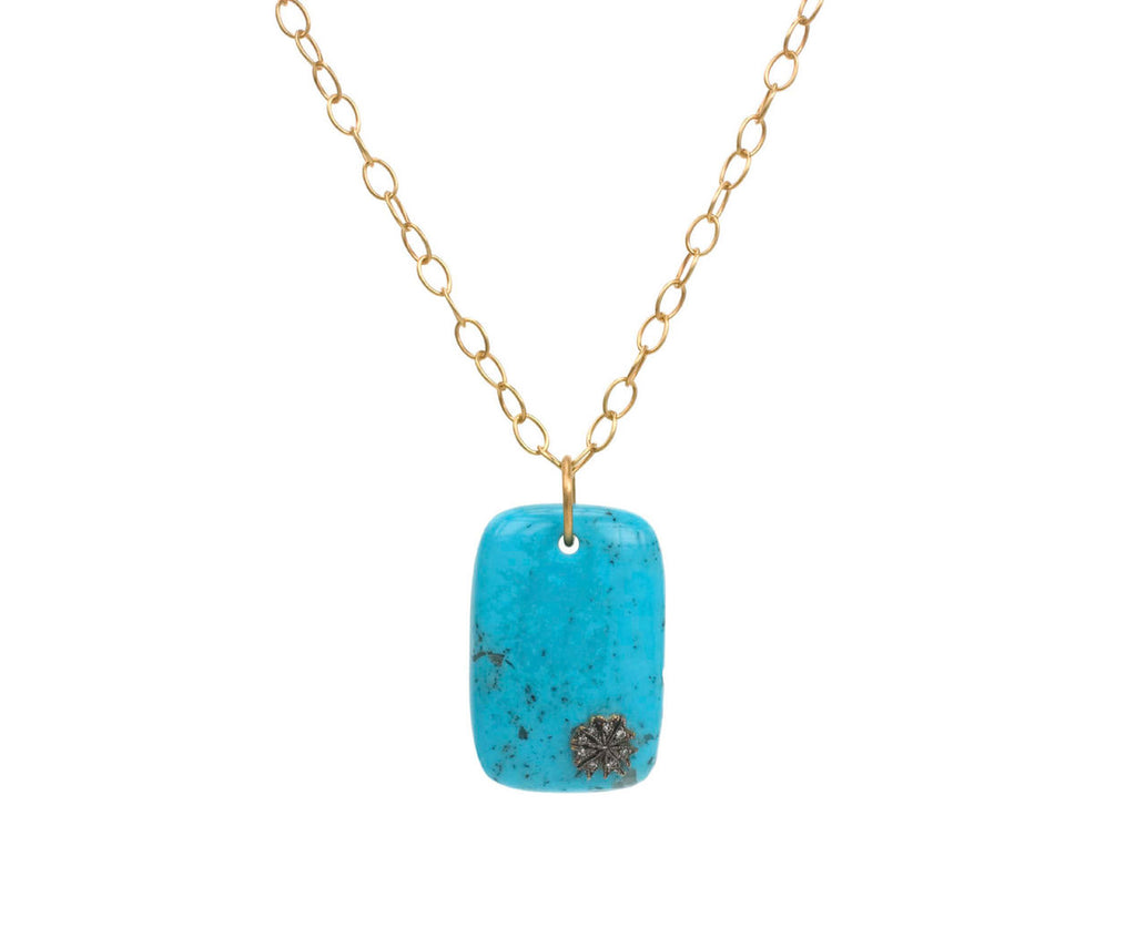 Turquoise Flower Charm Pendant zoom 1