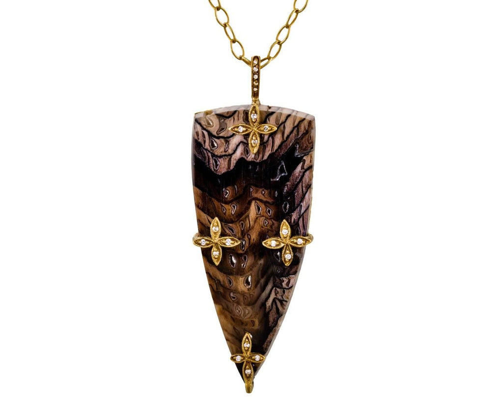 Petrified Sequoia Flower Overlay Charm Pendant ONLY zoom 1-cathy-waterman-necklace