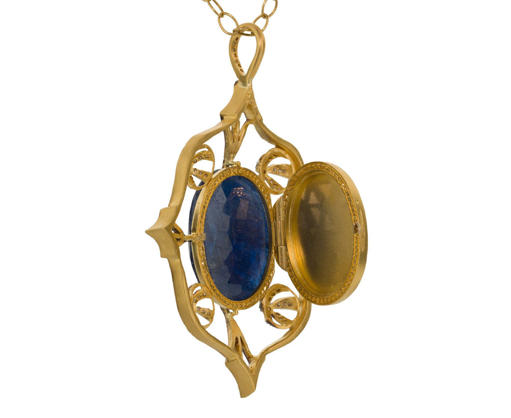 Blue Sapphire Locket Pendant zoom 2