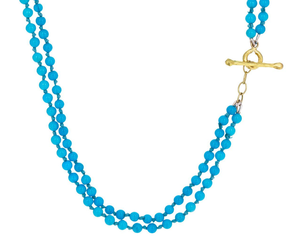 Turquoise Bead Double Strand Necklace zoom 1_cathy_waterman_gold_turquoise_double_strand_neck