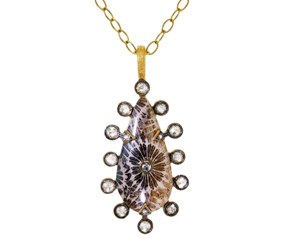 Fossilized Coral Charm Pendant zoom 1