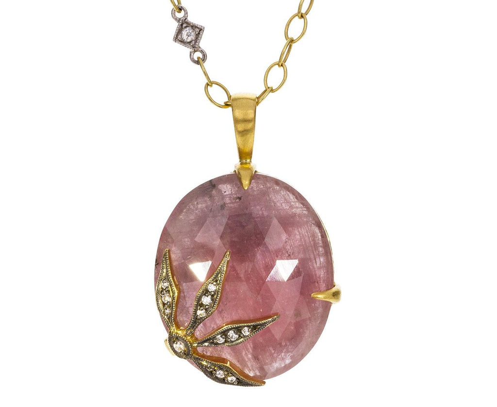 Pink Sapphire Diamond Flower Overlay Penant ONLY zoom 1_cathy_waterman_sapphire_diamond_leaf_overlay_pen