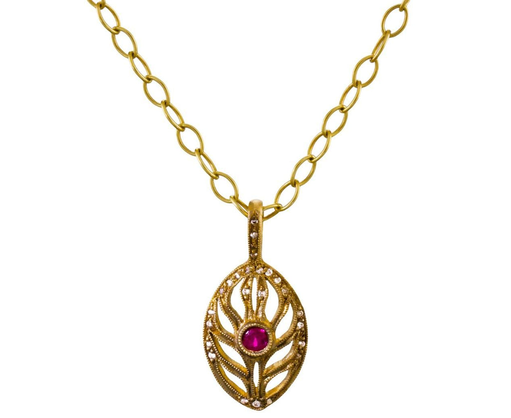 Ruby Cut Out Petal Charm ONLY zoom 1-cathy-waterman-necklace