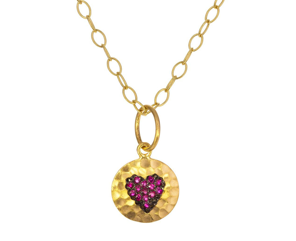 Ruby Heart Hammered Charm Pendant ONLY zoom 1_cathy_waterman_gold_ruby_heart_charm