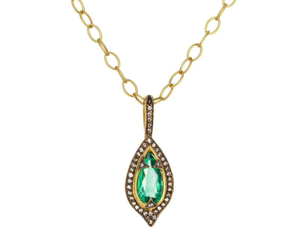 Columbian Emerald Jeweled Thorn Charm Pendant zoom 1_cathy_waterman_diamond_columbian_emerald_thorn_c