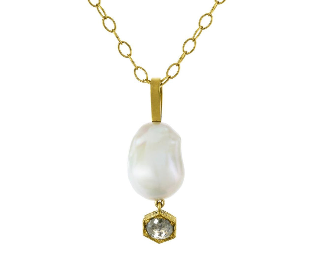 Baroque Pearl and Diamond Charm PENDANT ONLY zoom 1_cathy_waterman_gold_diamond_freshwater_pearl_nec