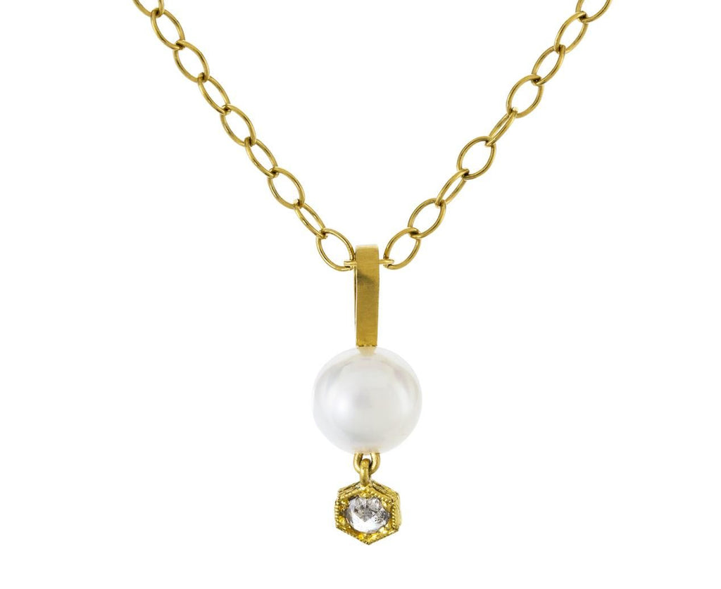 Pearl and Diamond Charm PENDANT ONLY zoom 1_cathy_waterman_gold_diamond_pearl_necklace