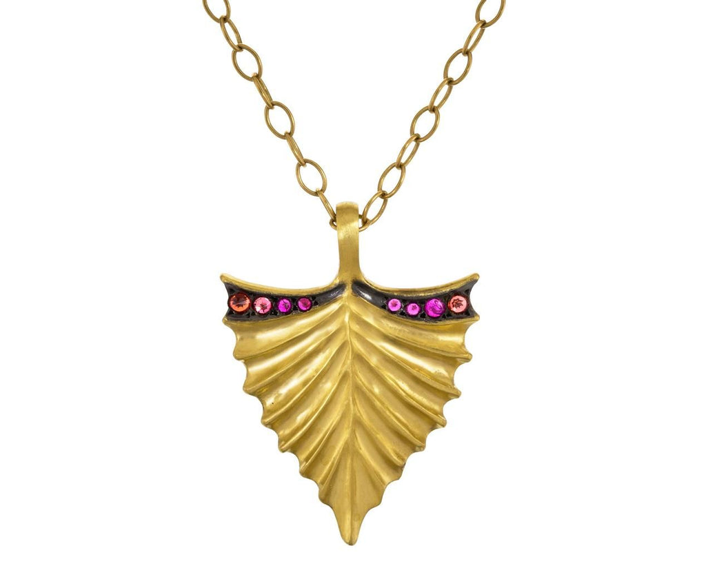 Small Ruby and Orange Sapphire Shield Charm Pendant zoom 1_cathy_waterman_gold_ruby_sapphire_shield_charm