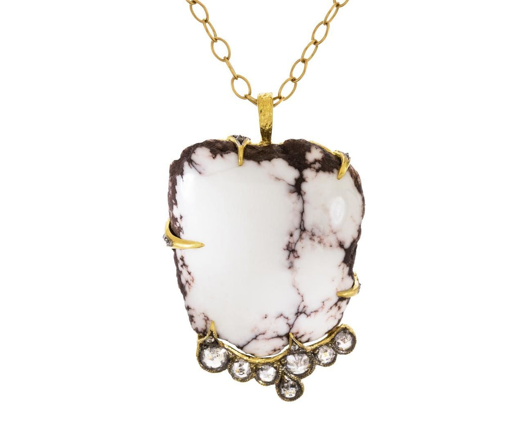 Datalite Stone and Diamond Pendant ONLY zoom 1_cathy_waterman_gold_datalite_diamond_lace_edged_