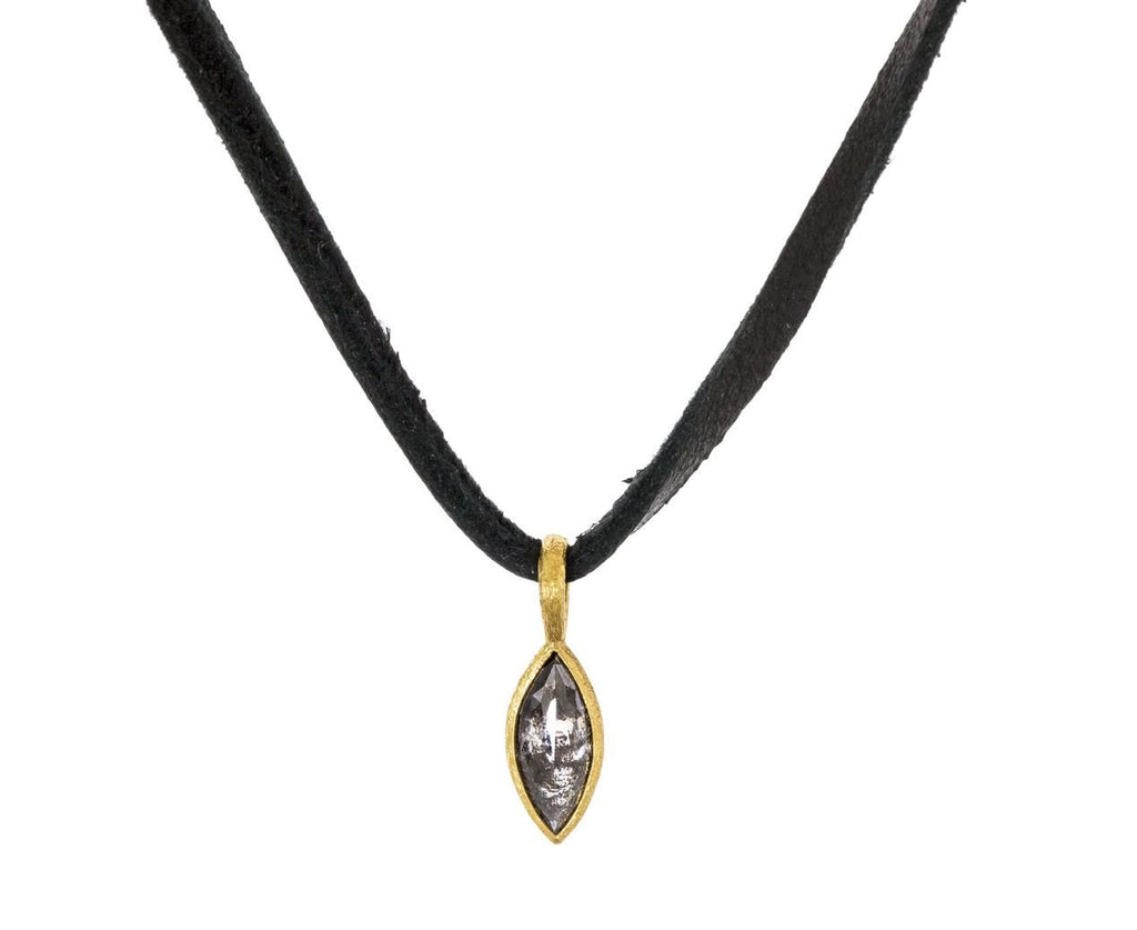 Rose Cut Diamond Charm Pendant zoom 1_cathy_waterman_gold_black_white_diamond_charm
