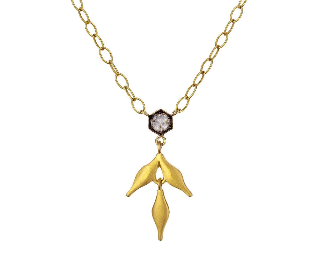 Rustic Diamond Lyrical Wheat Pendant Necklace zoom 1_cathy_waterman_gold_diamond_flex_wheat_necklace