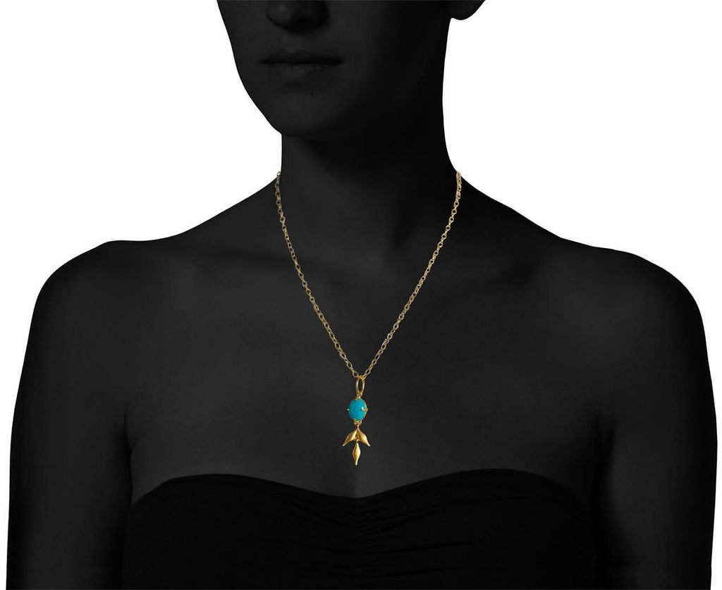 Arizona Turquoise Flexible Wheat Charm Pendant ONLY zoom 9_cathy_waterman_gold_turquoise_flexible_wheat_cha