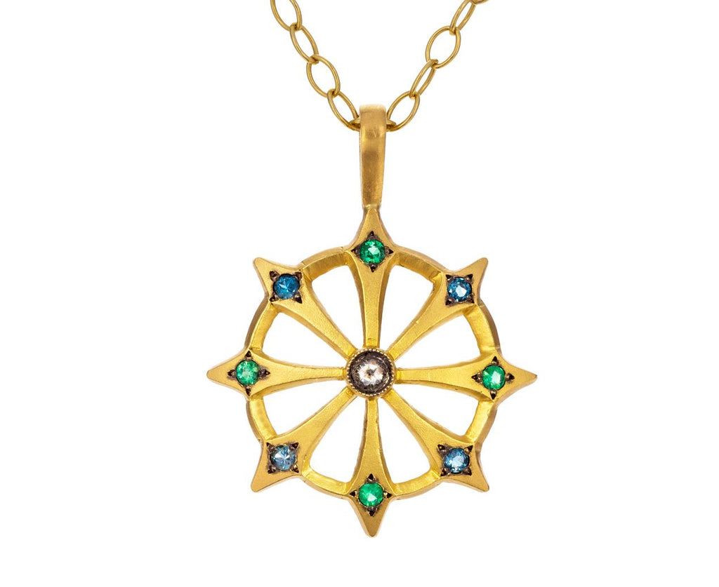Emerald and Topaz Big Top Charm Pendant ONLY zoom 1_cathy_waterman_gold_diamond_emerald_big_top_char