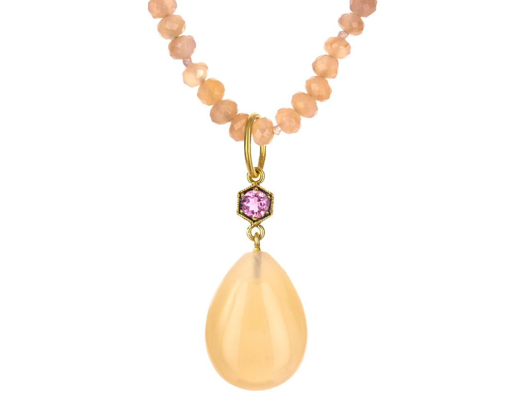 Peach Moonstone and Pink Tourmaline Charm Pendant ONLY zoom 1_cathy_waterman_gold_moonstone_tourmaline_charm