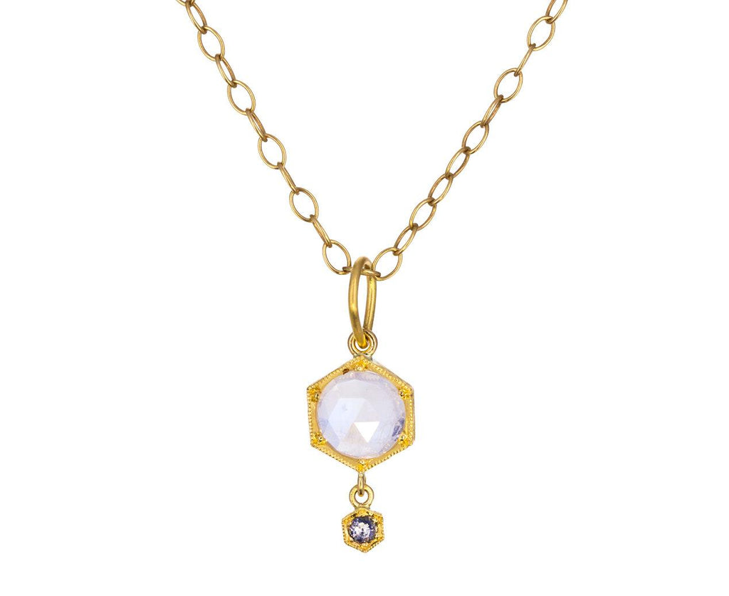 Moonstone and Diamond Charm Pendant ONLY zoom 1_cathy_waterman_gold_diamond_moonstone_charm