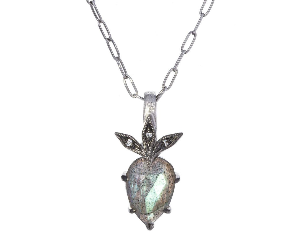 Labradorite Leafy Charm Pendant ONLY zoom 1_cathy_waterman_platinum_diamond_labradorite_leaf