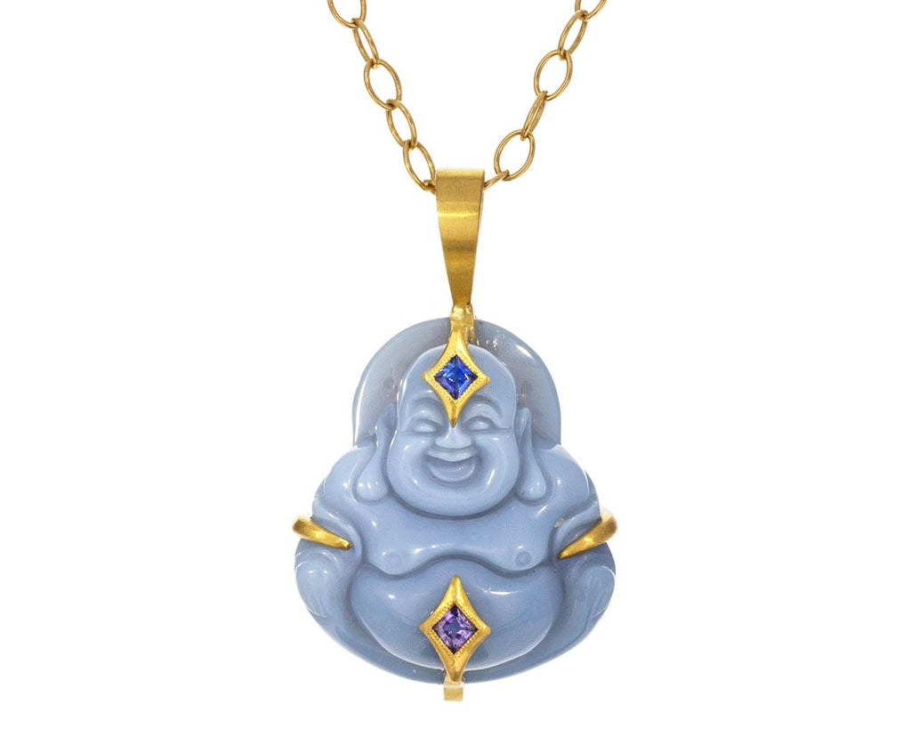 Blue Opal Tanzanite Sapphire Buddha Charm Pendant ONLY zoom 1_cathy_waterman_gold_diamond_opal_blue_buddha_cha