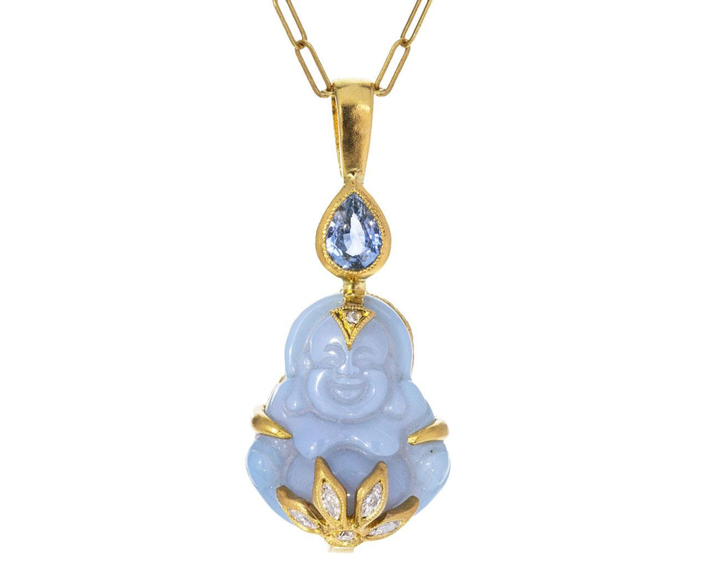 Blue Opal and Sapphire Buddha Charm Pendant ONLY zoom 1_cathy_waterman_gold_diamond_blue_opal_buddha_cha